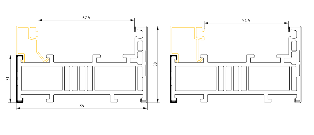 85系列铝塑复合门窗